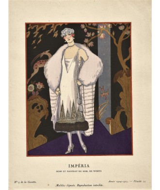 IMPERIA. ROBE ET MANTEAU DU SOIR DE WORTH. GEORGES BARBIER. GAZETTE DU BON TON