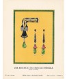 UNE BROCHE ET DES BOUCLES D'OREILLE. BIJOU DE CARTIER. MARIO-SIMON. GAZETTE DU BON TON