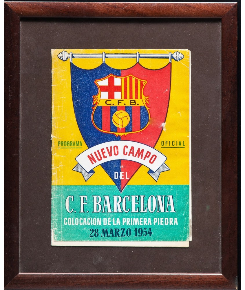 PROGRAMA OFICIAL NUEVO CAMPO F.C. BARCELOAN. 1954. PRIMERA PIEDRA