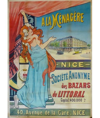 A LA MENAGERE. BAZARS DU LITTORAL. NICE. 1900