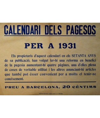 CALENDARI DELS PAGESOS PER A 1931