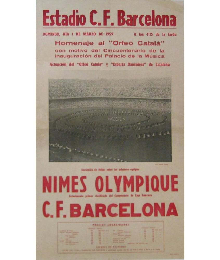 NIMES OLYMPIQUE - C.F. BARCELONA, ESTADIO CLUB DE FUTBOL BARCELONA