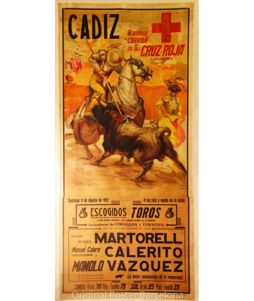 CADIZ. GRANDIOSA CORRIDA DE LA CRUZ ROJA