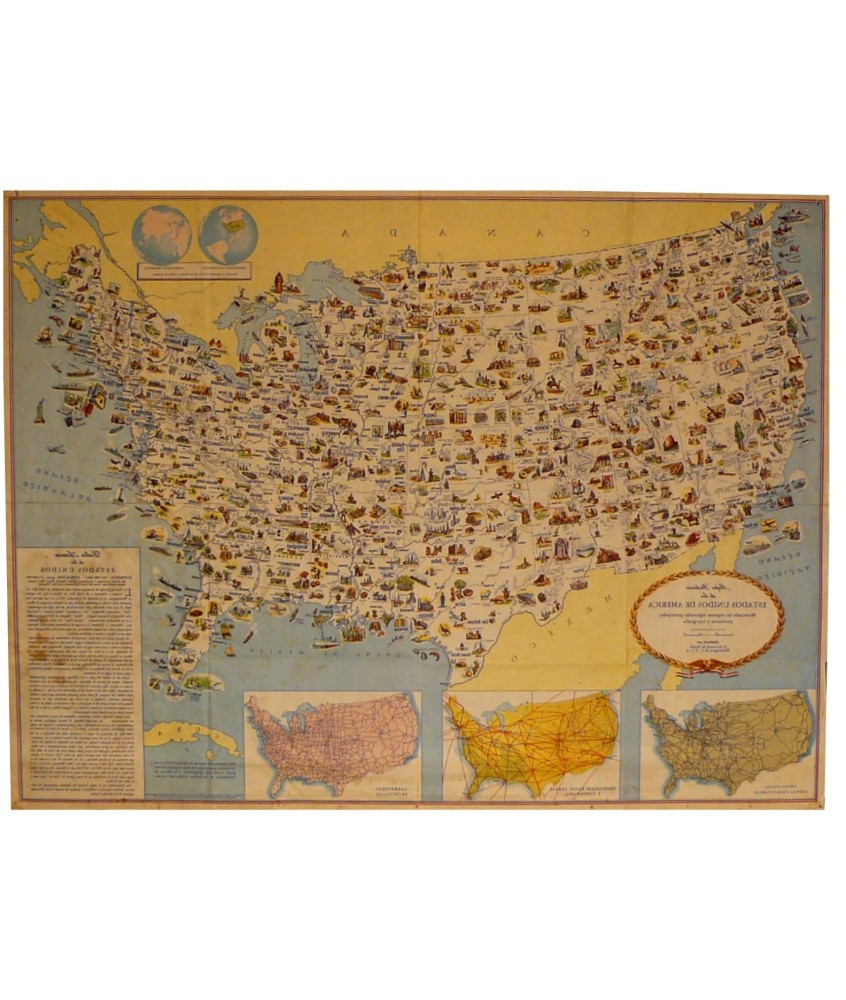 MAPA PICTORICO DE LOS ESTADOS UNIDOS DE AMERICA