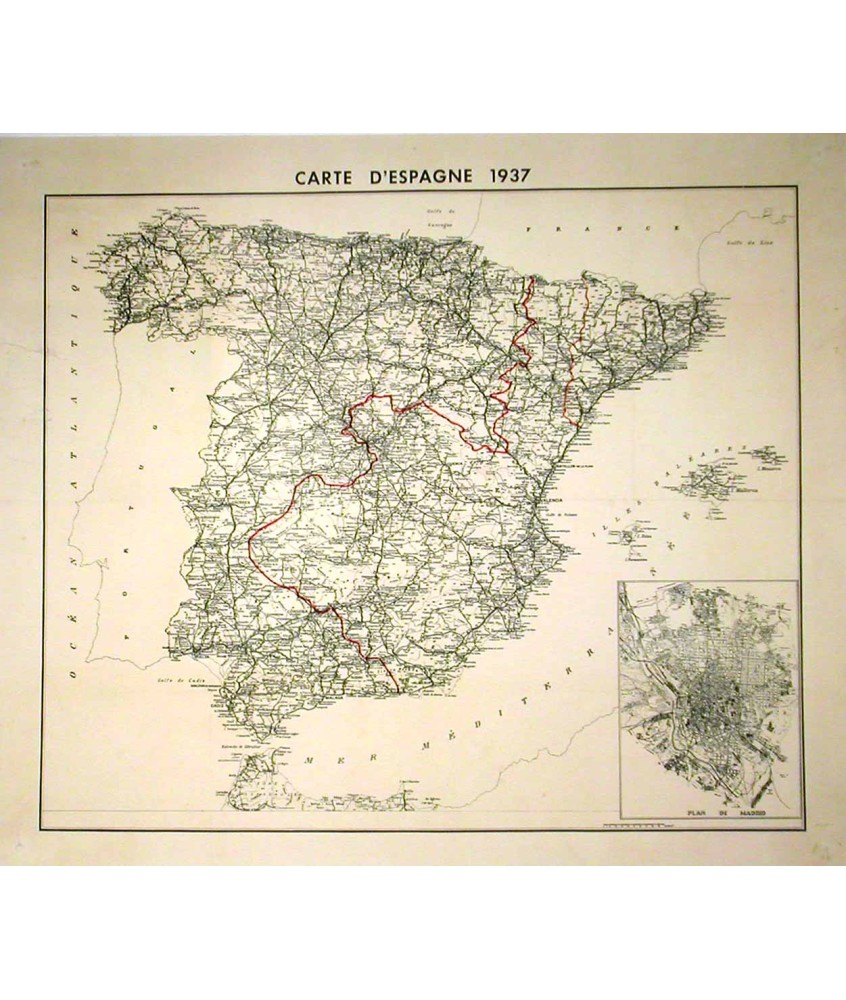 CARTE D'ESPAGNE 1937 - PLAN DE MADRID