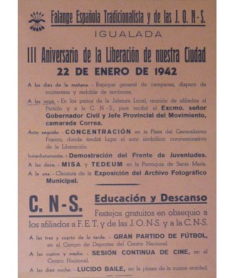 IGUALADA. FALANGE ESPAÑOLA 1942