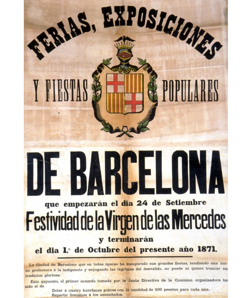 FERIAS, EXPOSICIONES DE BARCELONA 1871