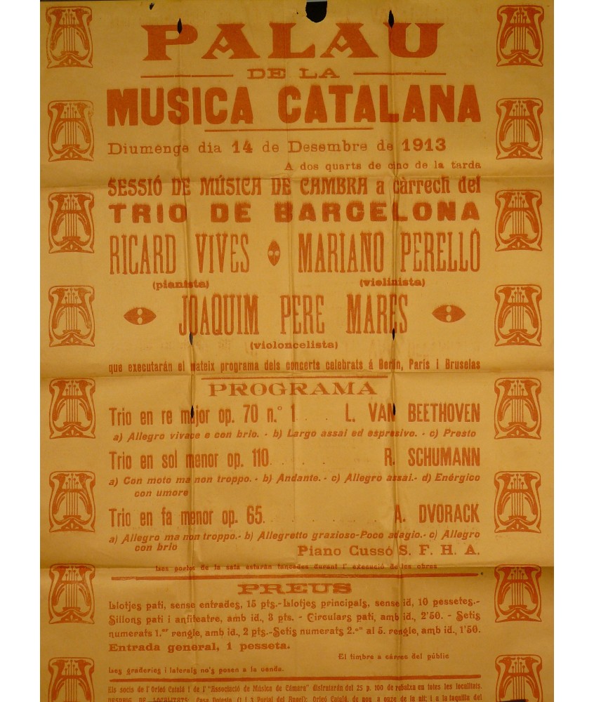 PALAU DE LA MUSICA - TRIO DE BARCELONA