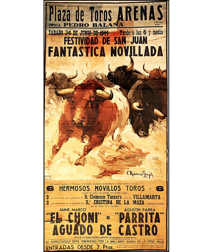 PLAZA TOROS ARENAS. 1944. FESTIVIDAD DE SAN JUAN