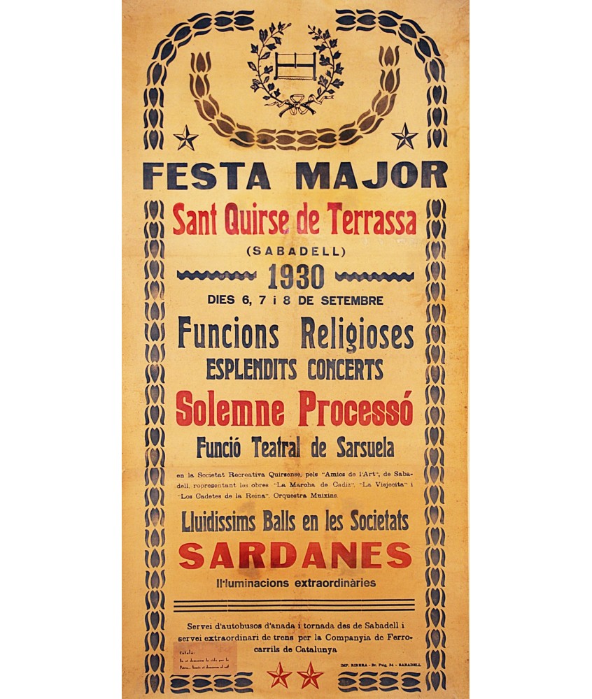 TERRASSA. FESTA MAJOR DE SANT QUIRZE 1930