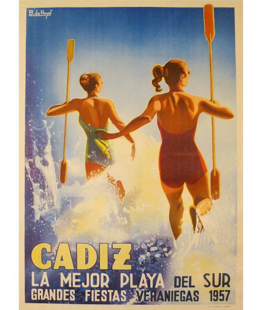 CADIZ LA MEJOR PLAYA DEL SUR. FIESTAS 1957