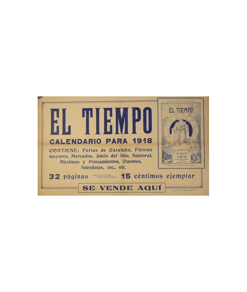 EL TIEMPO, CALENDARIO PARA 1918