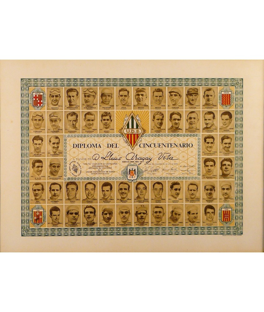 UNION DEPORTIVA SANS. DIPLOMA DEL CINCUENTENARIO