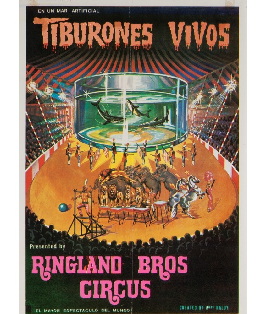 RINGLAND BROS CIRCUS. TIBURONES VIVOS