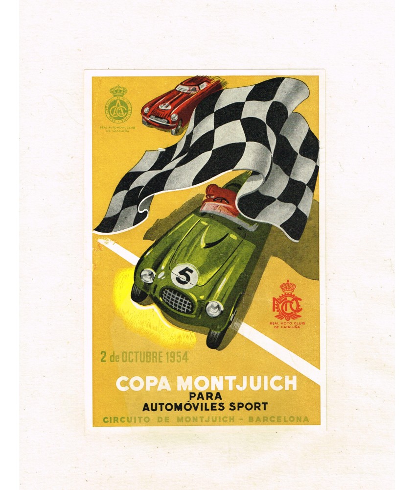 COPA MONTJUICH 1954 PARA AUTOMOVILES SPORT. REAL AUTOMOVIL DE CATALUÑA