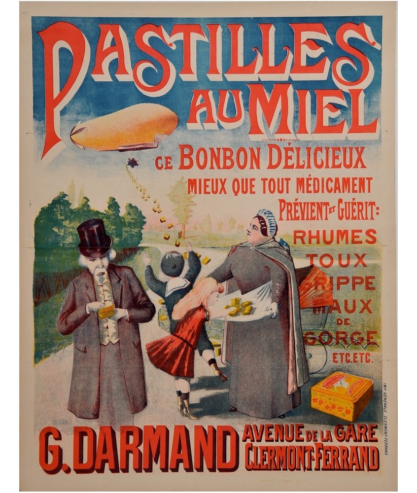 PASTILLES AU MIEL. G. DARMAND. CLERMONT-FERRAND...