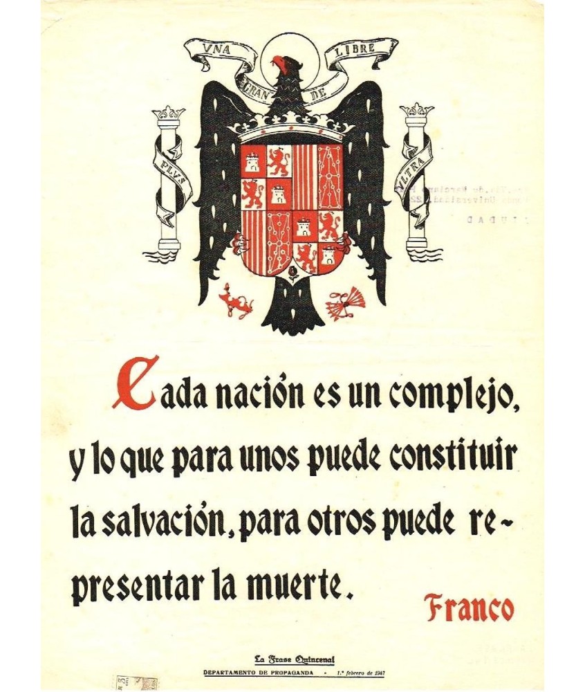 LA FRASE QUINCENAL 'CADA NACION ES UN COMPLEJO, ...' FRANCO