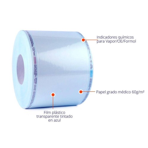 Rollo mixto de esterilización de 75 mm x 200 m