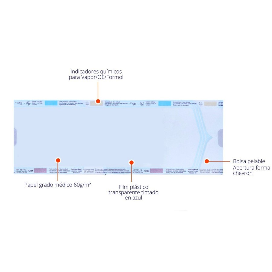 Bolsas autoadhesivas para esterilización 9x23cm  200 uds.