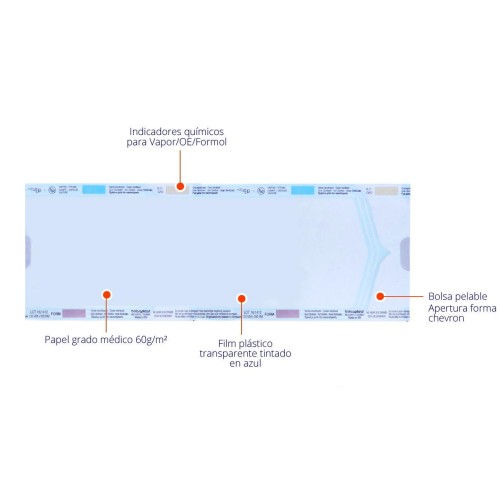 Bolsas autoadhesivas para esterilización 13,5 x 25.3cm 200 uds