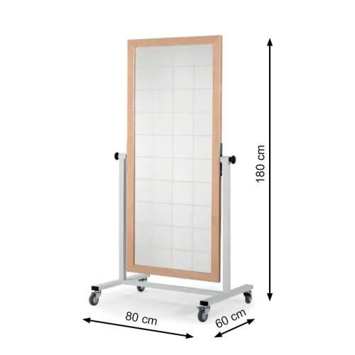 Espejo móvil con luna cuadriculada