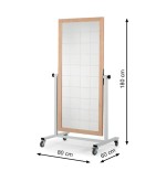 Espejo móvil con luna cuadriculada