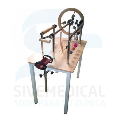 Mesa ejercicios de manos y tendones cromada.