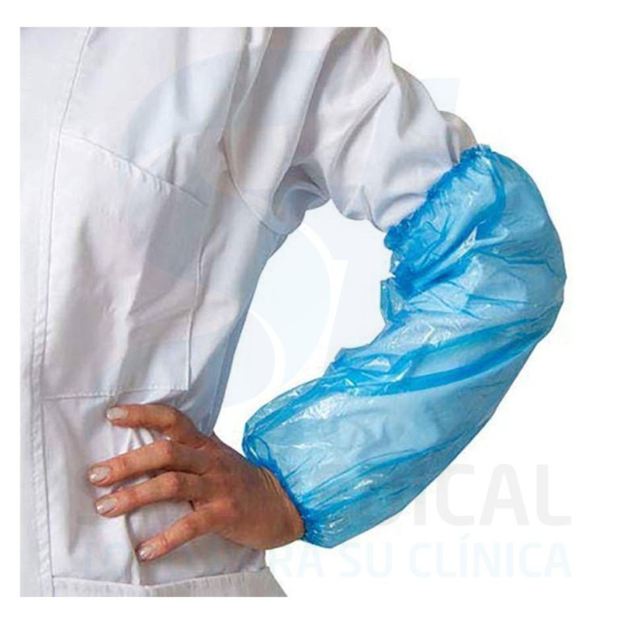 Cubremangas azul.  Embalaje: Paquete de 10 rollos de 10 uds.