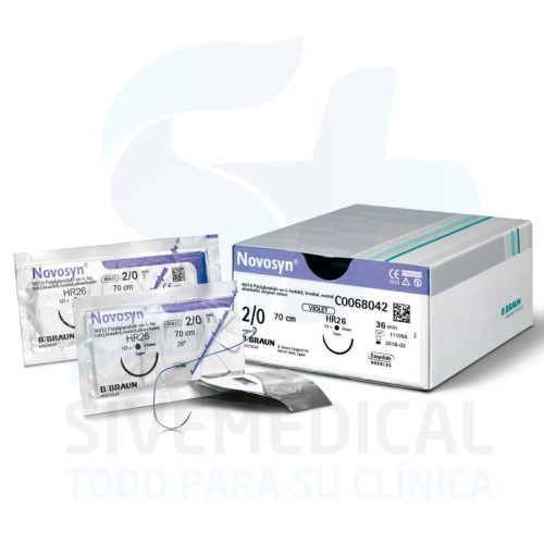 Sutura Novosyn Violet 2/0 (3) 70cm DS19 RCP 36u