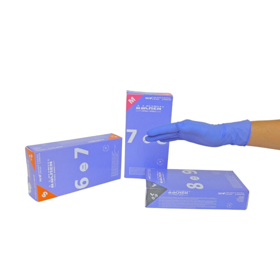 Guante nitrilo aachen 3.5g azulvioleta