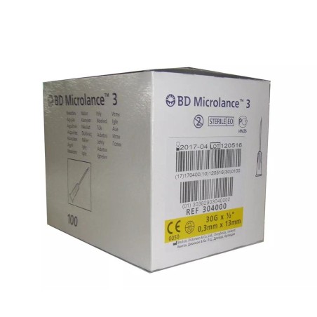 Aguja hipodérmica Microlance 30 g x 1/2" 0,3 x 13 mm.