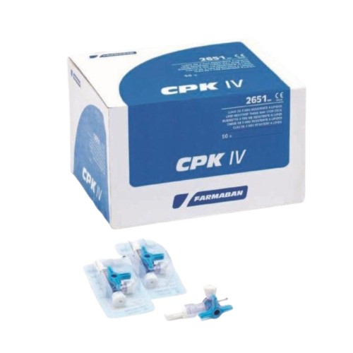 Llave 3 vías CPK IV resistente a lípidos.