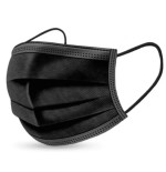 Mascarilla Quirúrgica negra tipo IIR con 3 capas con gomas. 50 uds.