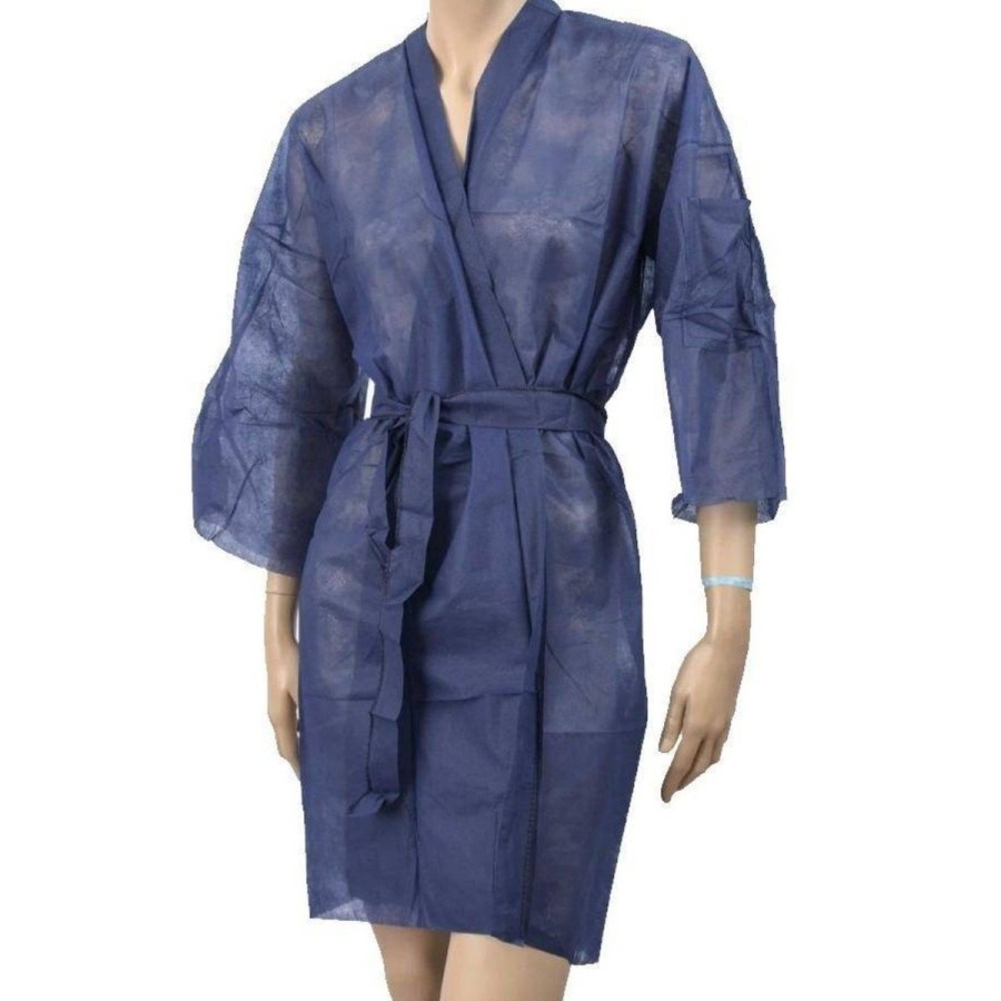 Kimono con mangas y bolsillo azul
