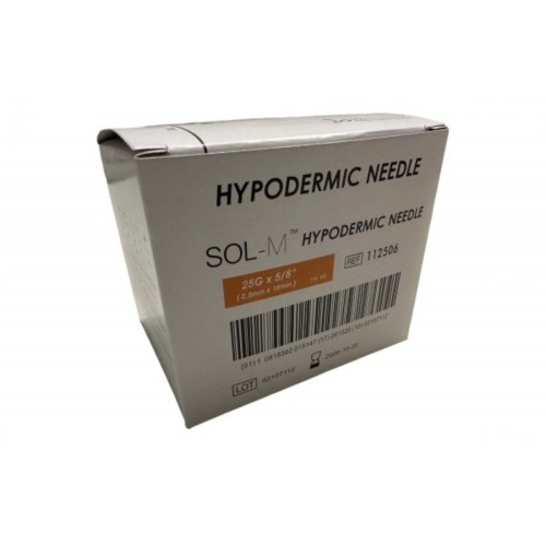 Aguja Hipodérmica SOL-M 25G x 5/8" 0,5 x 16mm