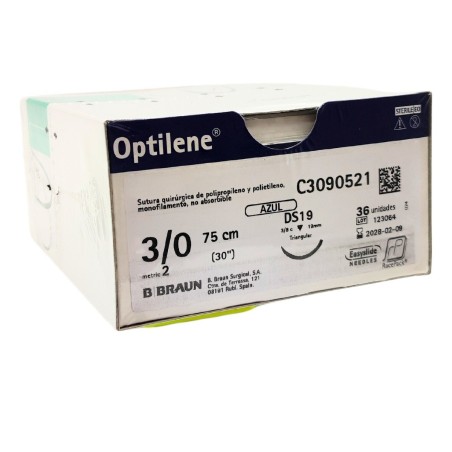 Sutura Optilene 3/0 (2) 75CM DS19 (M) RPC