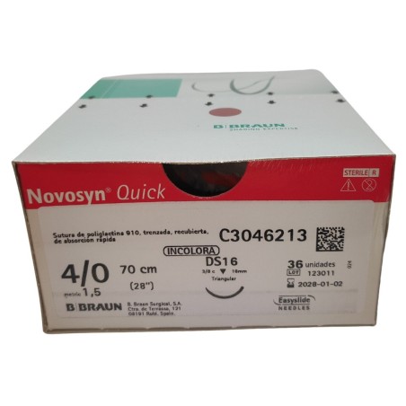 Sutura Novosyn Quick  4/0 (3/8) 70CM DS16 36U