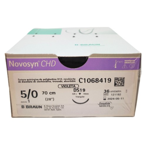Sutura Novosyn CHD Violet 5/0 (3/8) 70CM DS19 36U