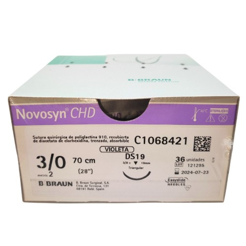 Sutura Novosyn CHD Violet 3/0 (3/8) 70CM DS19 36U