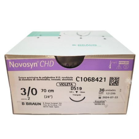 Sutura Novosyn CHD Violet 3/0 (3/8) 70CM DS19 36U