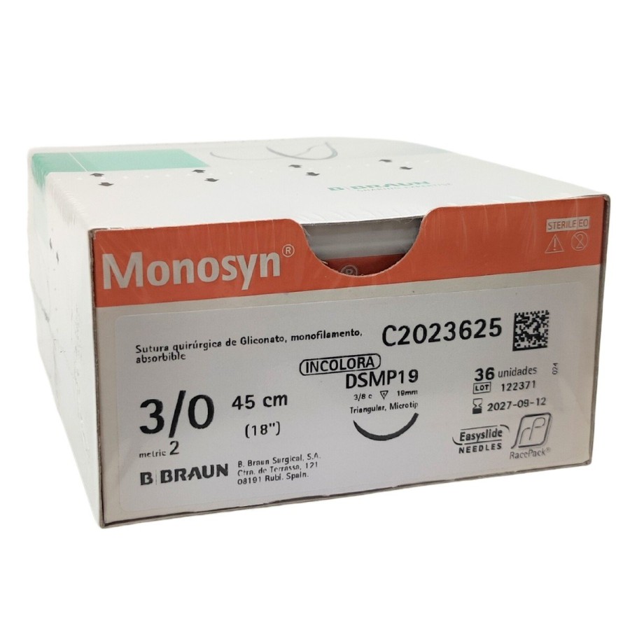 Sutura Monosyn Undyed 3/0 (3/8) 45 CM DSMP19 -  36U