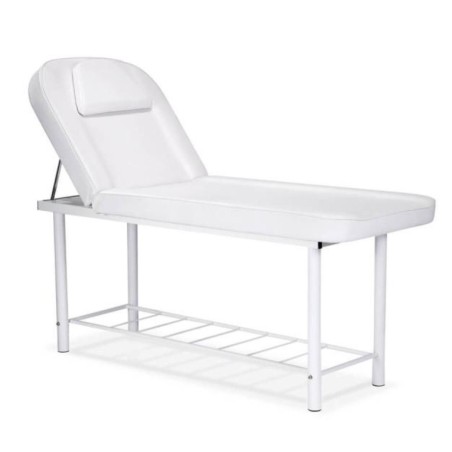 Camilla fija de 2 cuerpos con estructura metálica blanca. Entrega de 2 a 3 días.