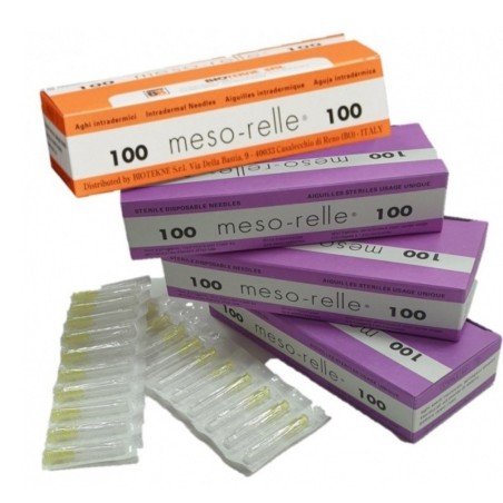 Agujas Mesorelle para Mesoterapia. 100 uds. Medidas disponibles.