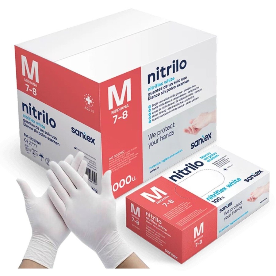Guante nitrilo NITRIFLEX 3.5g blanco