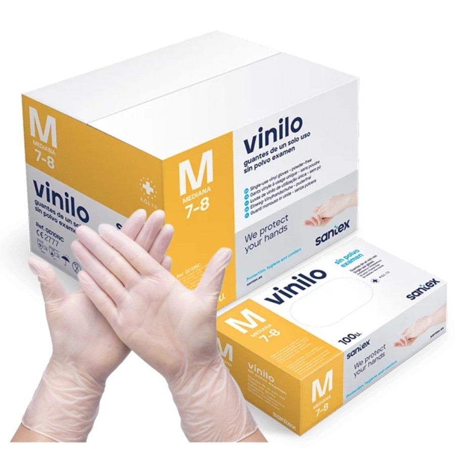 Guante vinilo Santex transparente 100 uds
