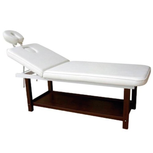 Camilla fija de 2 cuerpos de madera en color wenge.