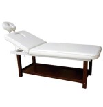 Camilla fija de 2 cuerpos de madera en color wenge.