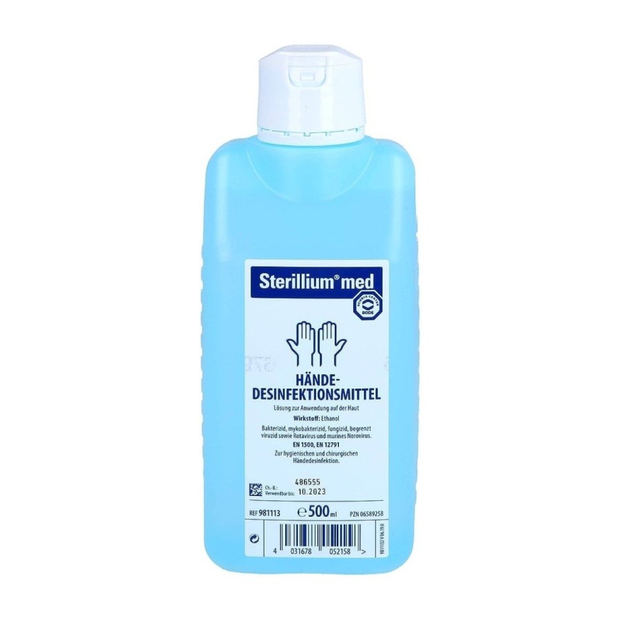 Solución hidroalcohólica STERILLIUM MED con válvula. 500 ml.