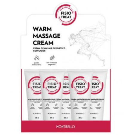 Crema masaje calor Fisiotreat Montibello 200 ml. Expositor