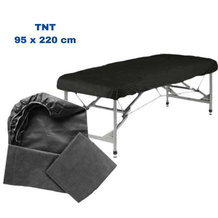 Sábana ajustable Negra TNT  95 x 220cm. (100 uds.) Entrega 24/48 horas.